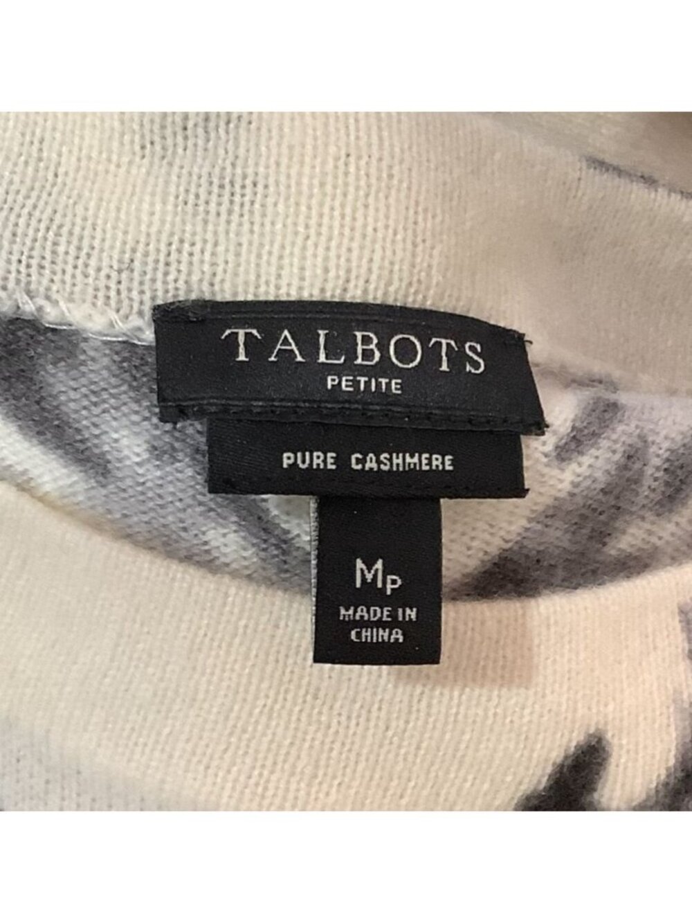 Talbots 100% Cashmere Audrey Sweater Super Soft Floral 3/4 Sleeve Women's MP - Picture 6 of 7